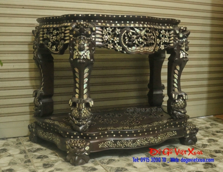 BÀN BÁN NGUYỆT CẨN ỐC KHẢM XÀ CỪ - ĐỒ HUẾ XƯA SẮC NÉT