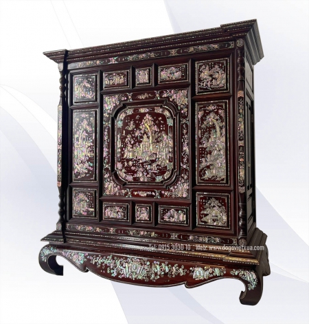 TỦ THỜ 13 TRÁM - SIÊU PHẨM GỖ CẨM LAI KHẢM ỐC QUÝ HIẾM