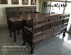 BỘ TRƯỜNG KỶ GỖ LIM LỐI HUẾ CHẠM DẮT NẢY NỀN ĐẸP SẮC N&Eacute;T
