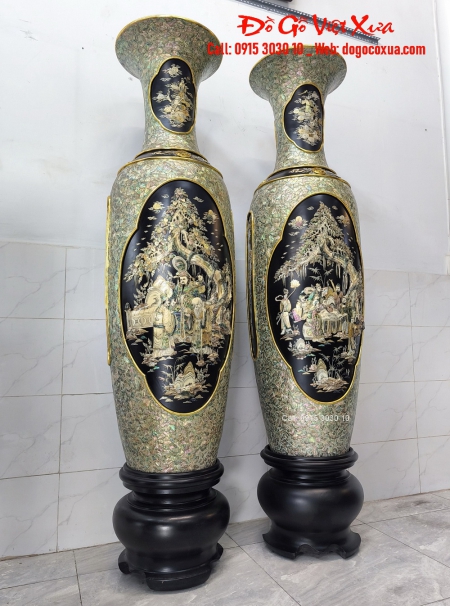 ĐÔI LỤC BÌNH KHẢM ỐC XÀ CỪ &quot;ĐỎ LỬA XANH NGỌC BÍCH&quot;